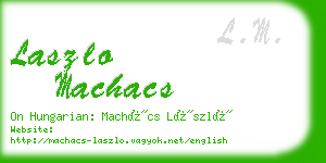 laszlo machacs business card